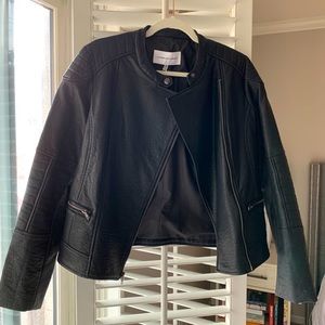 Cupcakes & Cashmere Black Leather Moto Jacket